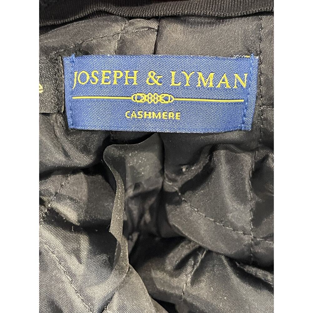 Joseph & Lyman Hat Cap Newsboy Mens XL Black Cashmere Felt Lined Ear Flap - Picture 7 of 10